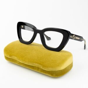 NEW Gucci GG1555O 001 Black Crystal Women Cat Eye Eyeglasses GG 1555O